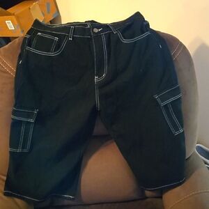 Size Large Black men's Jean shorts jorts